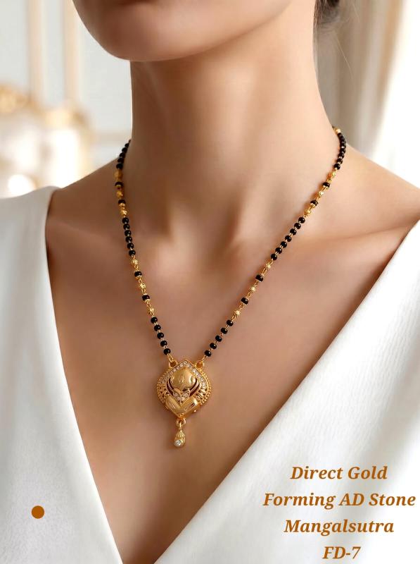 Direct gold forming ad stone mangalsutra FD 7 Costume jewelry wholesale in Gujarat